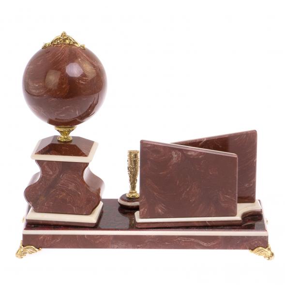 Настольный прибор &amp;quot;Компакт&amp;quot; лемезит, мрамор 125550