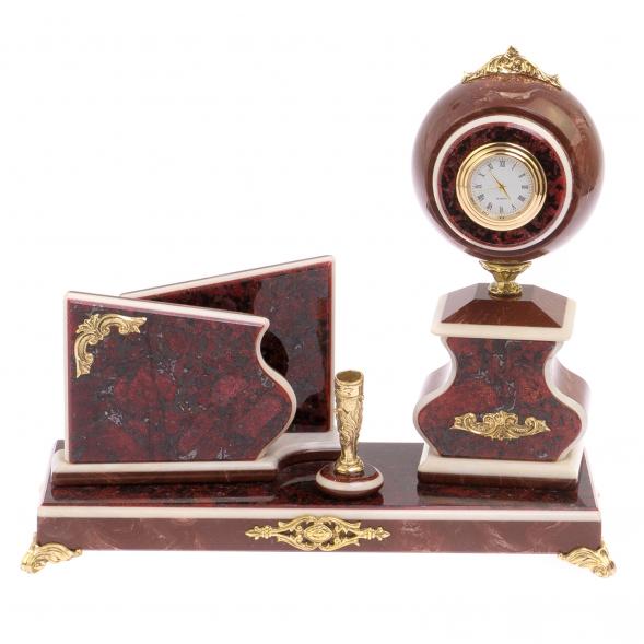 Настольный прибор &amp;quot;Компакт&amp;quot; лемезит, мрамор 125550