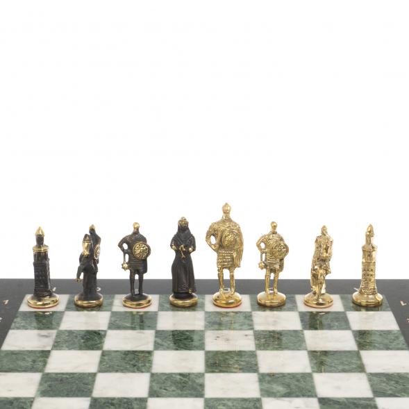 Шахматы бронзовые &amp;quot;Русские&amp;quot; 40х40 см мрамор шабровский змеевик 126833