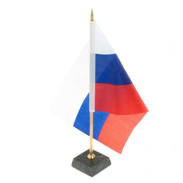 Флагшток с флагом РФ на подставке из шабровского змеевика 127703