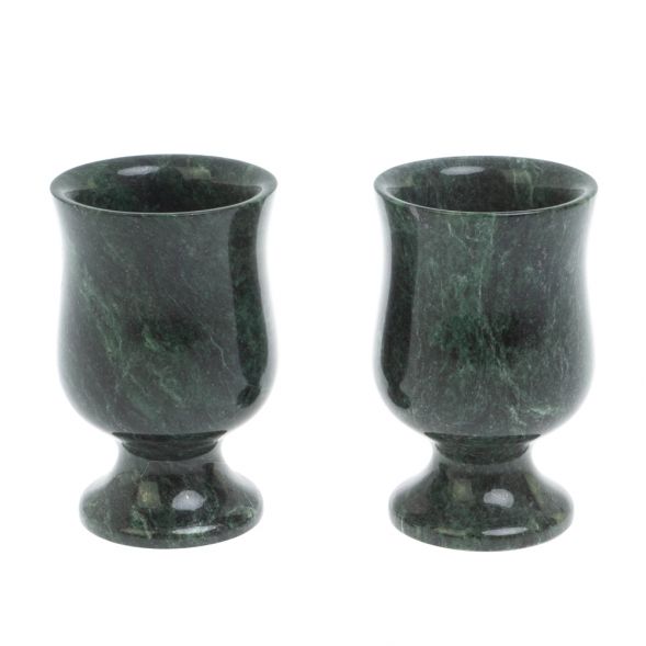 Набор рюмок 2 шт из шабровского змеевика 60 мл / 5х5х8 см 127935