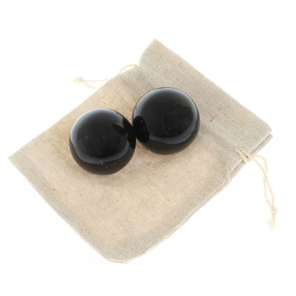 Шары для массажа 3,7 см из черного обсидиана 128330