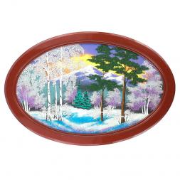 Панно овальное "Зима" 60х40 см