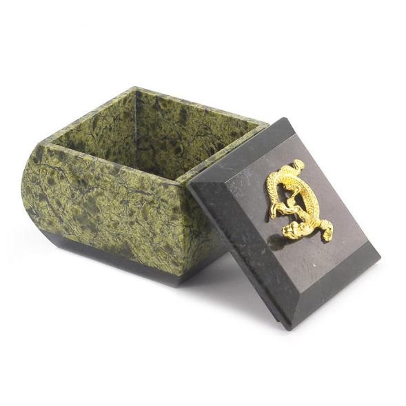 Шкатулка для украшений змеевик 7х7х7 см 112099