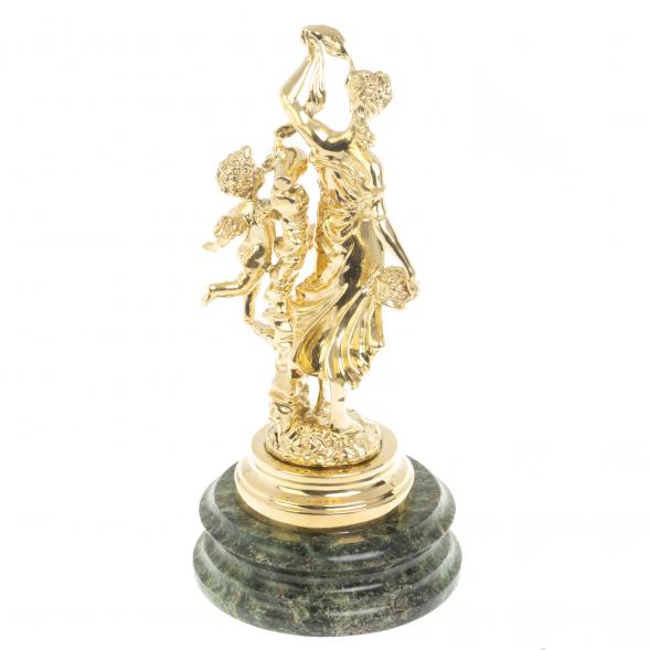 Бронзовая статуэтка &amp;quot;Весна&amp;quot; на шабровском змеевике 127386