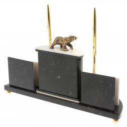 Настольный прибор "Медведь" из мрамора