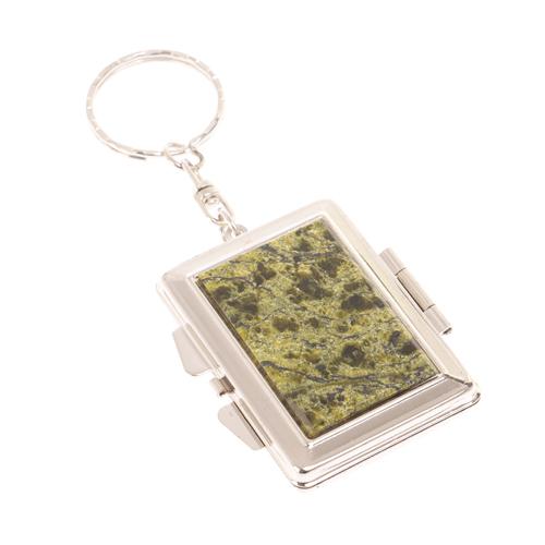 Складное зеркало брелок из змеевика прямоугольное 126536