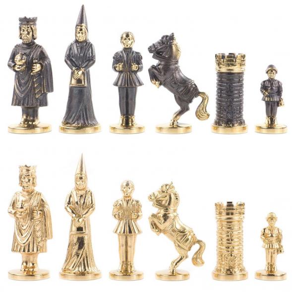 Шахматы подарочные &amp;quot;Камелот&amp;quot; из бронзы и змеевика 40х40 см 118058
