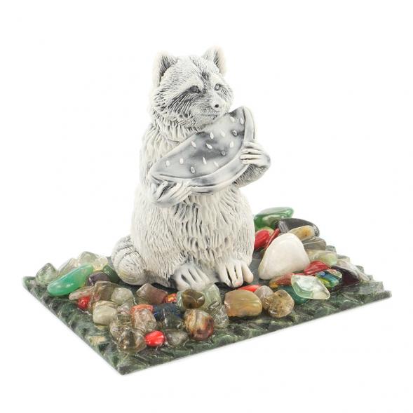 Сувенир &amp;quot;Енот с арбузом&amp;quot; из мрамолита 119841
