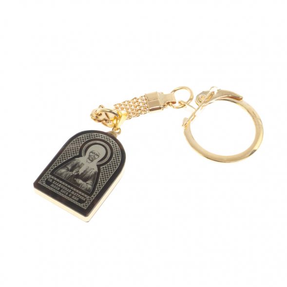 Брелок-кулон оберег &amp;quot;Матрона Московская&amp;quot; камень обсидиан 129077