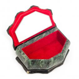 Шкатулка из камня &amp;quot;Домик&amp;quot; малая змеевик 14х9х7,5 см