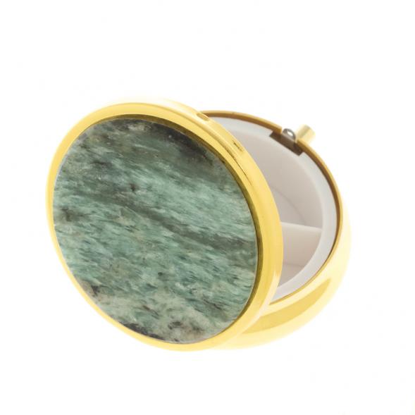 Таблетница на 3 отсека камень парагонит цвет золото 127785