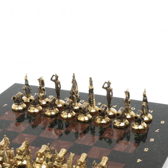 Шахматы &amp;quot;Итальянская война&amp;quot; фигуры бронза доска 28х28 см из лемезита 128250