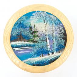 Тарелка декоративная "Зима" 25 см каменная крошка