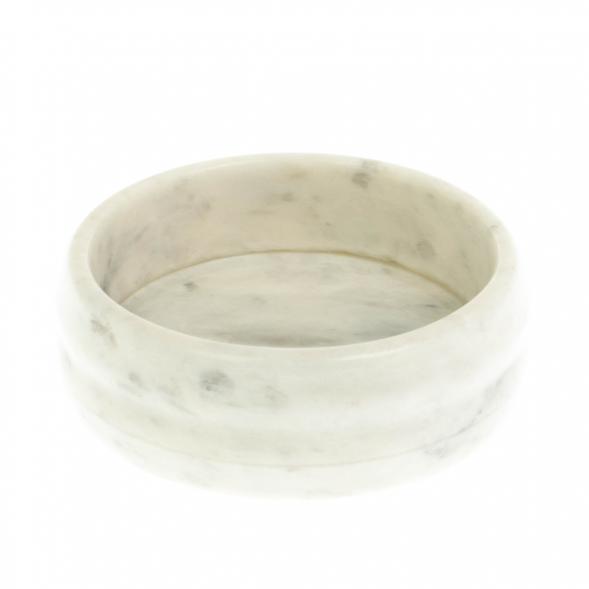 Пепельница круглая из белого мрамора 10х10х3,5 см 129152