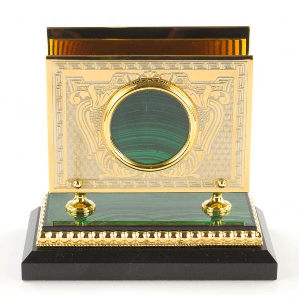 Настольная визитница из малахита 121029