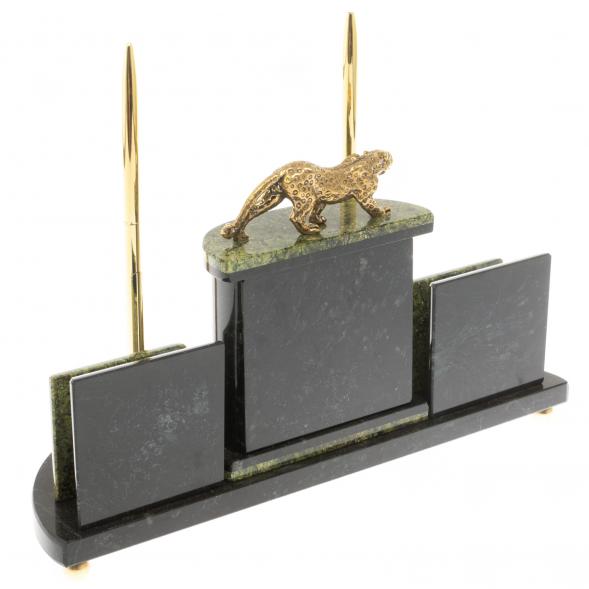 Письменный прибор &amp;quot;Гепард&amp;quot; из змеевика 129579