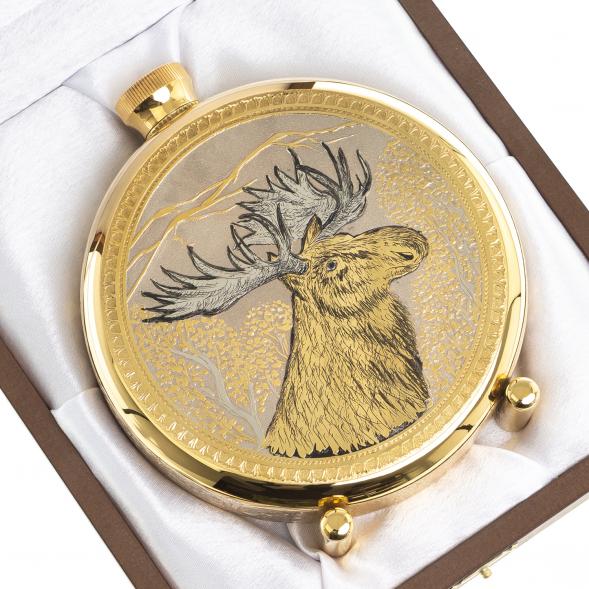 Фляжка с гравюрой &amp;quot;Лось&amp;quot; Златоуст 123483