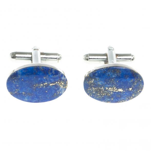 Запонки камень лазурит овальные 123835