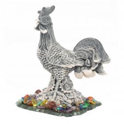 Сувенир "Петух в подсолнухах" из мрамолита