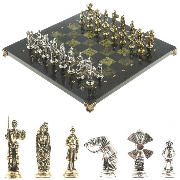 Шахматы &amp;quot;Дон Кихот&amp;quot; доска 36х36 см камень змеевик 122882