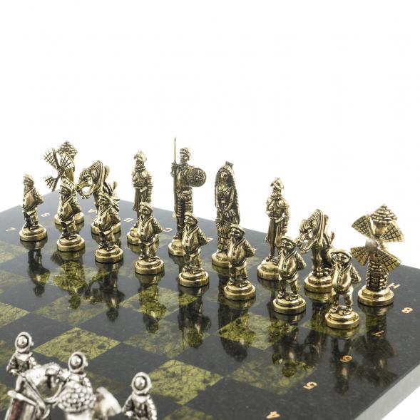 Шахматы &amp;quot;Дон Кихот&amp;quot; доска 36х36 см камень змеевик 122882