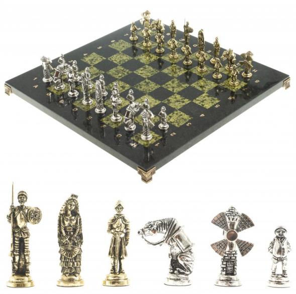 Шахматы &amp;quot;Дон Кихот&amp;quot; доска 36х36 см камень змеевик 122882