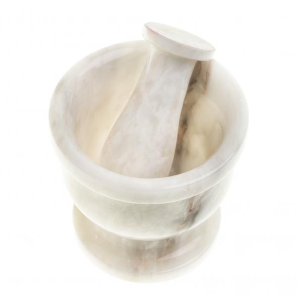 Ступка с пестиком из мрамора 9,5х9,5 см (4) 123936