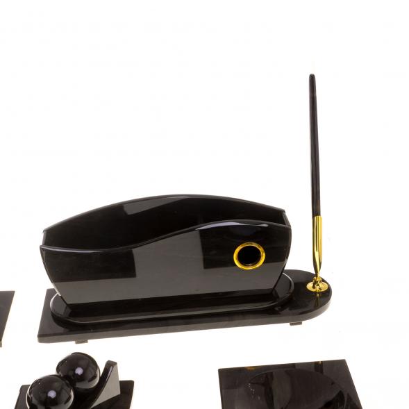 Письменный прибор &amp;quot;Арка&amp;quot; из черного обсидиана 124723