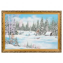 Картина &amp;quot;Зимний лес&amp;quot; багет 40х60 см, каменная крошка