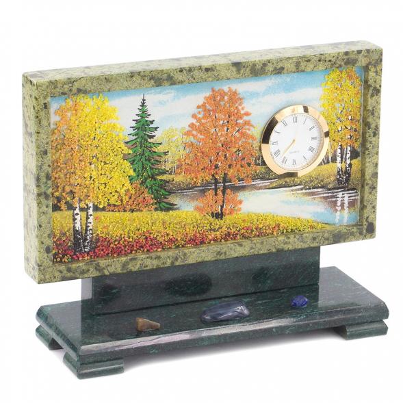 Часы с рисунком &amp;quot;Осень&amp;quot; змеевик 119758