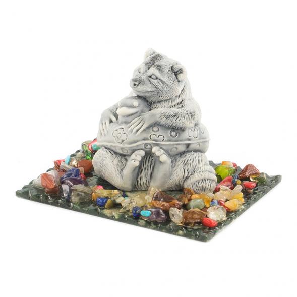 Сувенир &amp;quot;Енот с кругом&amp;quot; из мрамолита 119844