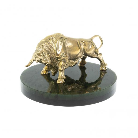 Статуэтка &amp;quot;Бык&amp;quot; бронза на нефрите 128631