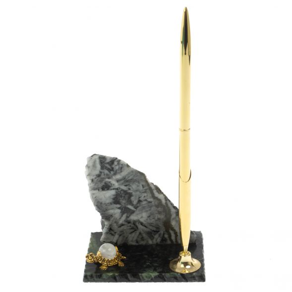 Подставка под ручку &amp;quot;Скала&amp;quot; магнезит змеевик 128859