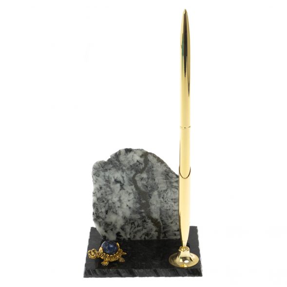 Подставка под ручку &amp;quot;Скала&amp;quot; магнезит змеевик 128859