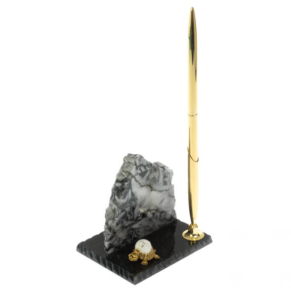 Подставка под ручку &amp;quot;Скала&amp;quot; магнезит змеевик 128859