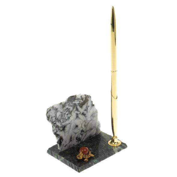 Подставка под ручку &amp;quot;Скала&amp;quot; магнезит змеевик 128859