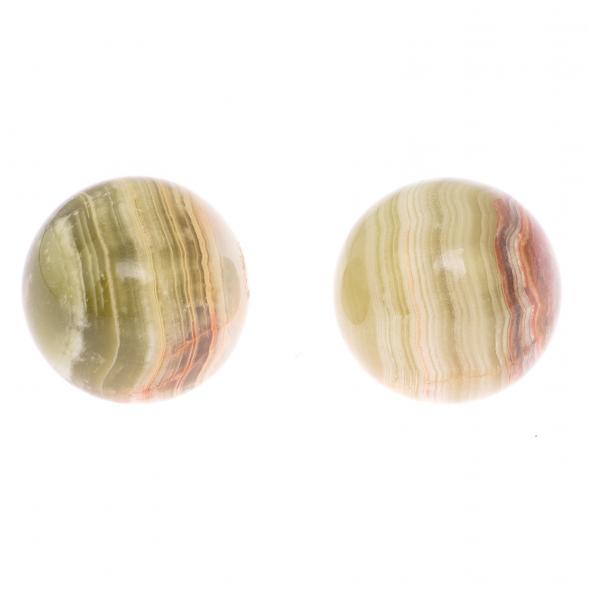 Шары для массажа 3,2 см 2 шт из зелено-коричневого оникса 125163