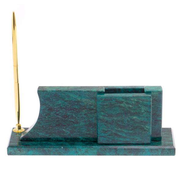 Визитница с часами &amp;quot;Силуэт&amp;quot; камень змеевик 125555