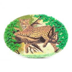 Панно из камня на подставке "Леопард"