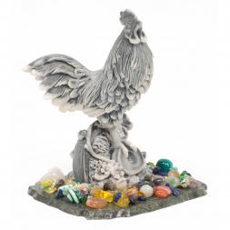 Сувенир "Петух на колесе" из мрамолита