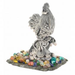 Сувенир "Петух на колесе" из мрамолита