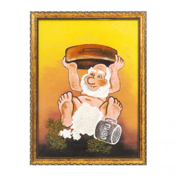 Картина &amp;quot;Банька&amp;quot; багет 36х46 см из каменной крошки 117614