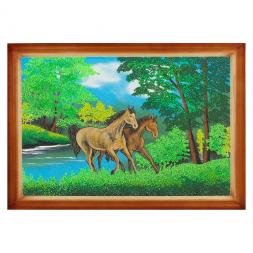 Картина &amp;quot;Красивая двойка&amp;quot; багет дерево 46х66 см, каменная крошка