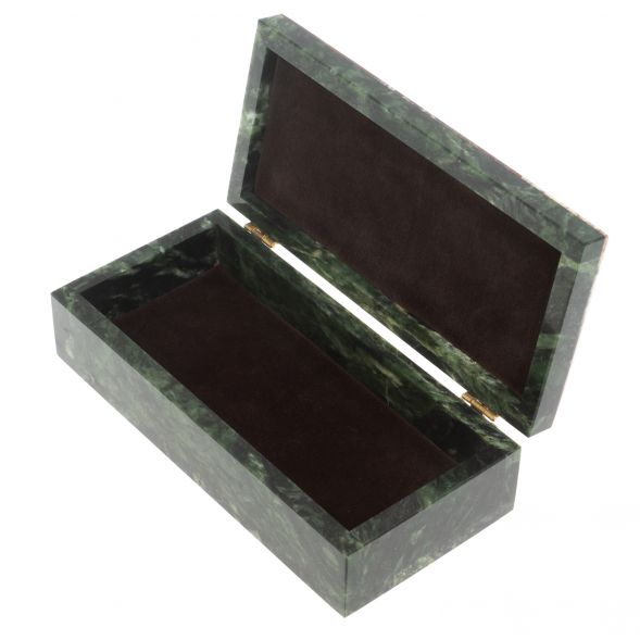 Шкатулка из яшмы и змеевика 18,5х9х6,5 см 127709
