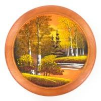 Тарелка декоративная "Осень золотая" 30 см каменная крошка