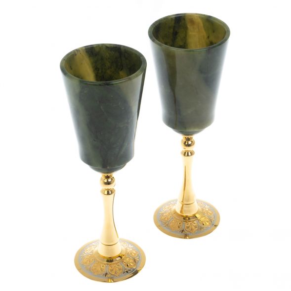 Фужеры &amp;quot;Свадебные&amp;quot; из нефрита Златоуст 129236