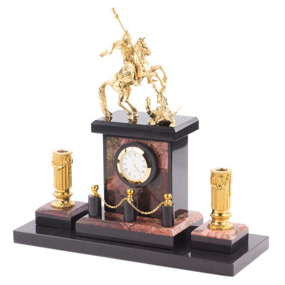 Настольный прибор &amp;quot;Георгий Победоносец&amp;quot; из яшмы и бронзы 113213