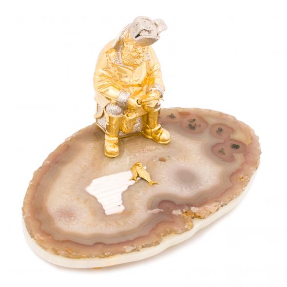 Подарочный набор &amp;quot;Рыбак&amp;quot; камень агат бронза 116338