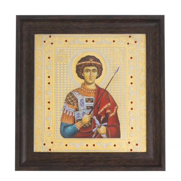 Икона &amp;quot;Св. Георгий Победоносец&amp;quot; багет 22,5х23,5х2 см Златоуст 128013